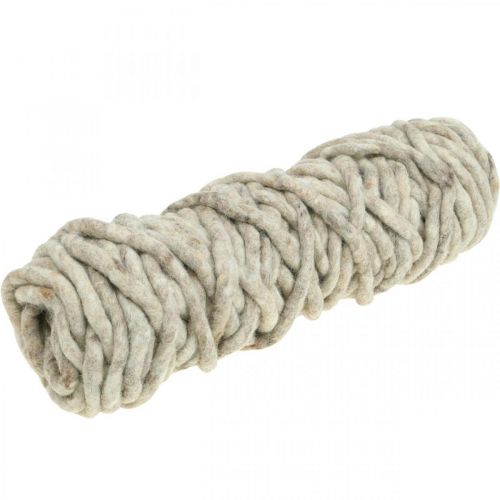 Floristik24 Filzkordel Flausch Mirabell 25m Beige/Braun