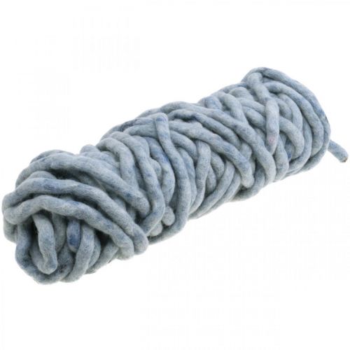 Floristik24 Filzkordel Flausch Mirabell 25m Blau/Grau