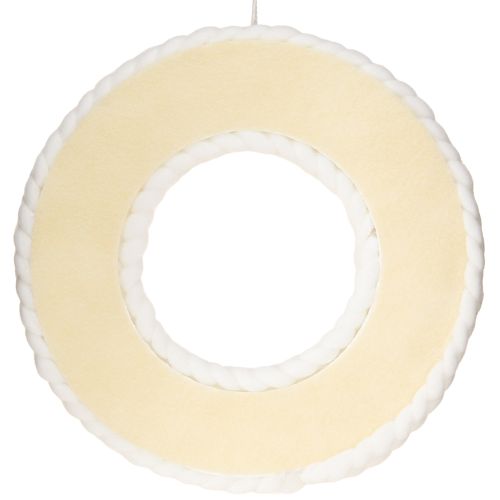 Artikel Filzkranz Wollfilz zum Hängen Weiß Geflochten Ø30cm