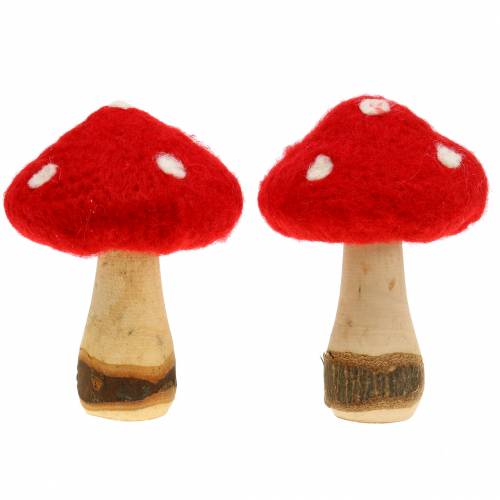 Floristik24 Fliegenpilz Herbstdeko Rot H13,5cm 2St