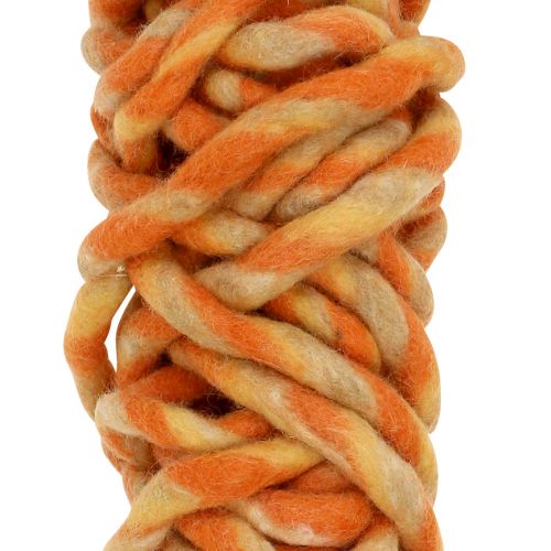 Floristik24 Filzschnur 25m Orange, Gelb, Braun