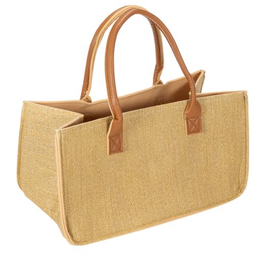 Filztasche in Bastoptik 50x25x25 cm, Natur, Henkel aus Kunstleder bestellen | Floristik24.at
