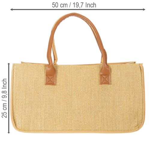 Filztasche in Bastoptik 50x25x25 cm, Natur, Henkel aus Kunstleder | Floristik24.at