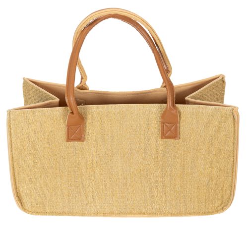 Filztasche in Bastoptik 50x25x25 cm, Natur, Henkel aus Kunstleder | Floristik24.at