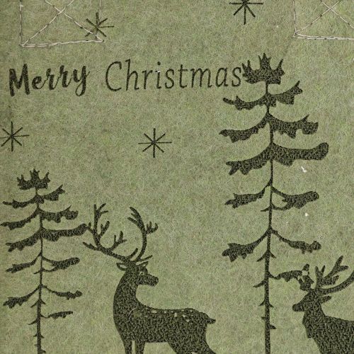 Floristik24 Filztasche Merry Christmas klein mit Henkeln Grün 15×10cm