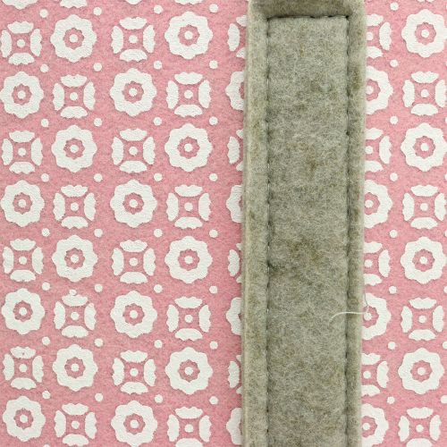 Floristik24 Filztasche Rosa-Grau mit Muster 55cm x 36cm x 18cm
