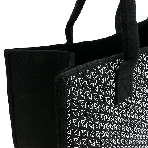 Floristik24 Filztasche Schwarz mit Muster 39cm x 20cm x 25cm