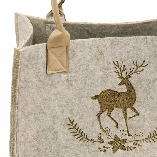 Floristik24 Filztasche Natur mit Hirschmotiv 2-Set