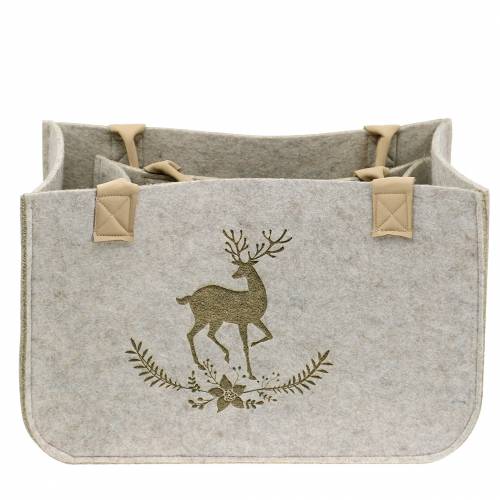 Floristik24 Filztasche Natur mit Hirschmotiv 2-Set
