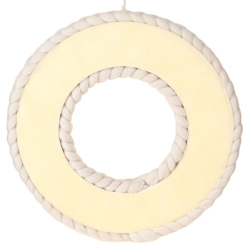 Artikel Filzwolle Deko Kranz zum Hängen in Beige Ø30cm H4cm