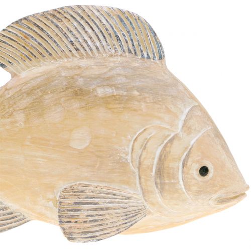 Floristik24 Deko Fisch in Holzoptik Natur L17cm