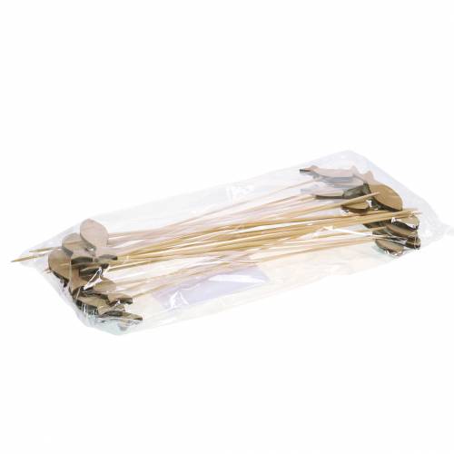 Floristik24 Dekostecker Fisch Holz Türkis Blau Weiß 8cm H31cm 24 St