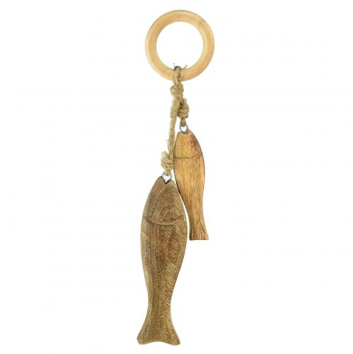 Floristik24 Fische aus Mangoholz Holzfisch zum Hängen Natur 10/15cm