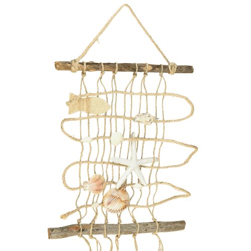 Floristik24 Fischernetz Jute mit Muscheln Maritime Wanddeko 25×55cm