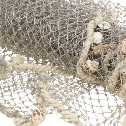Artikel Fischernetz mit Muscheln und Treibholz 135cm