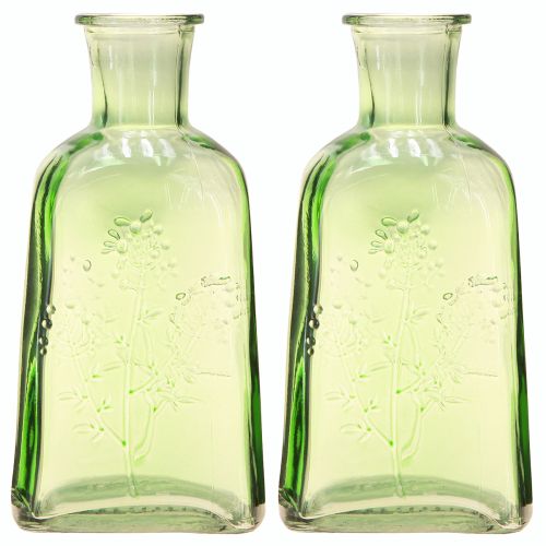 Artikel Flaschenvase Glasvase mit Motiv Flasche Glas Grün H19cm 2St