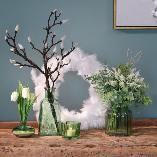 Artikel Flaschenvase Glasvase mit Motiv Flasche Glas Grün H19cm 2St