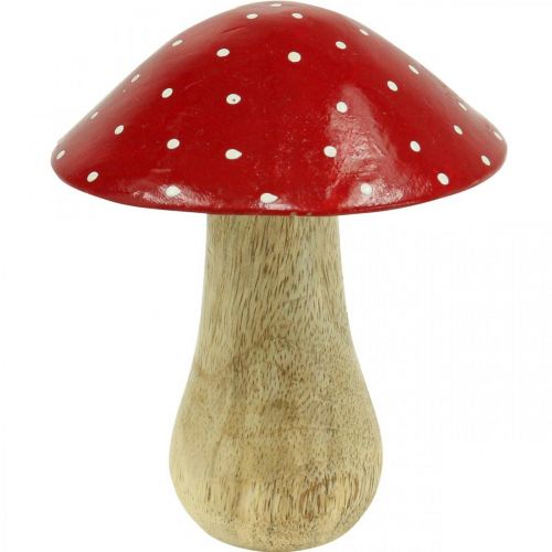 Floristik24 Fliegenpilz Deko Holzpilz Herbstdeko Holz 11,5×Ø10cm