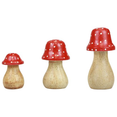 Artikel Fliegenpilz Deko Pilze Holzpilze Herbstdeko H6/8/10cm 3er-Set