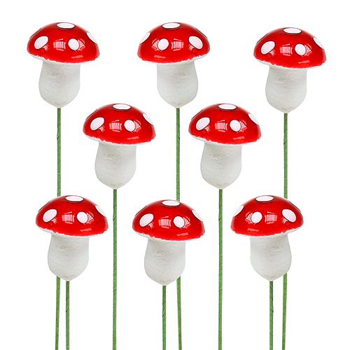 Floristik24 Fliegenpilze mini am Draht 1,8cm 100St