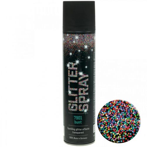 Floristik24 Glitter Spray zum Basteln Bunt Sprühlack Flitter 400ml