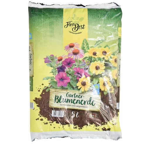 Floristik24 FlorBest Gärtner Blumenerde mit Naturton und Langzeitdünger 5l