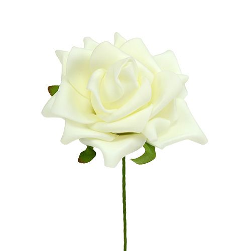 Floristik24 Foam-Rose Ø7,5cm Creme 18St