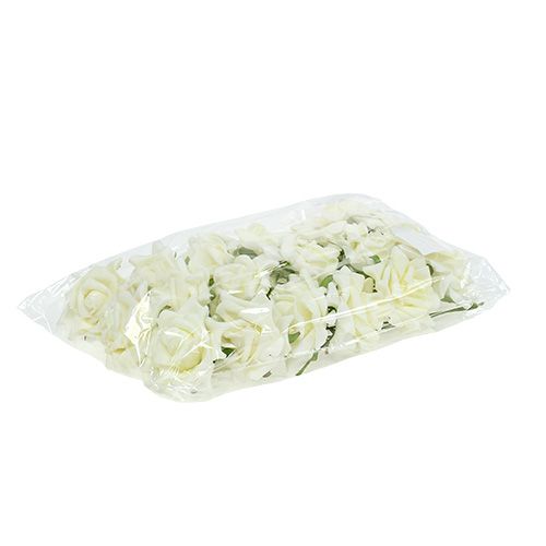 Foam-Rose Ø7,5cm Creme 18St | Floristik24.at