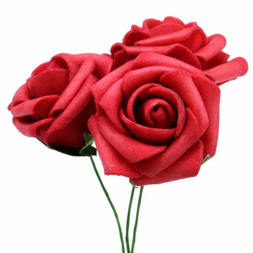 Foam-Rose Ø3,5cm Rot 48St
