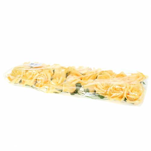 Floristik24 Foam-Rose Ø6cm Gelb 27 St