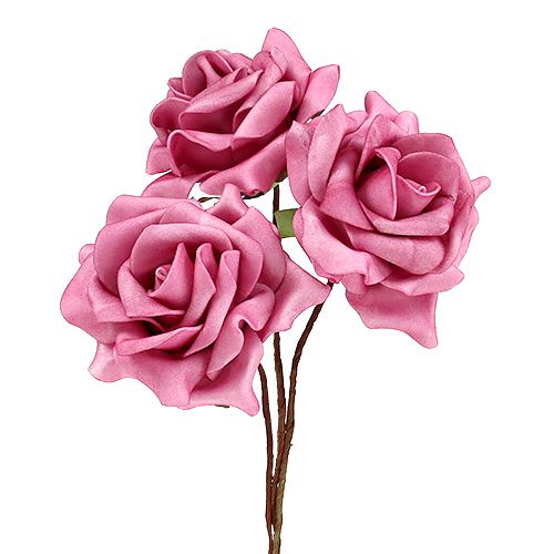 Floristik24 Foam-Rose Ø7,5cm Rosa 18 St