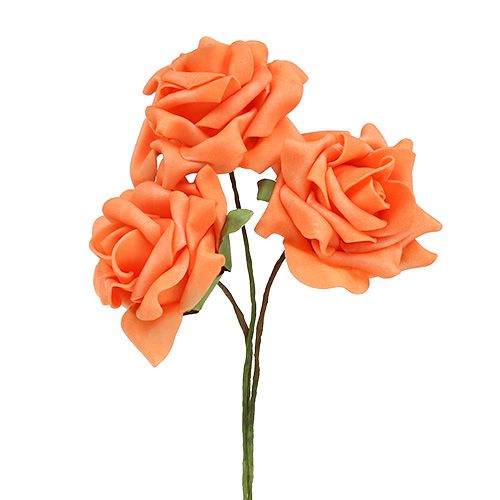 Floristik24 Foam-Rose Ø7,5cm Orange 18St