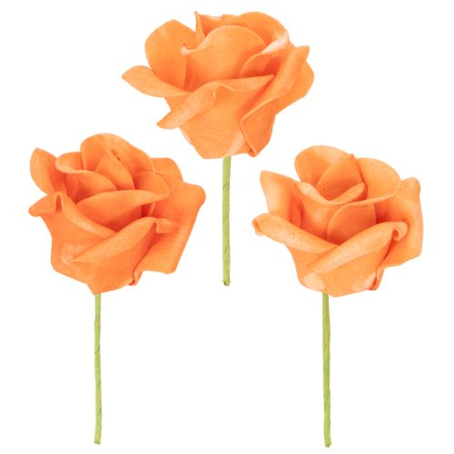 Künstliche Rosen orange 5 cm Blüte einzeln 100 Stück