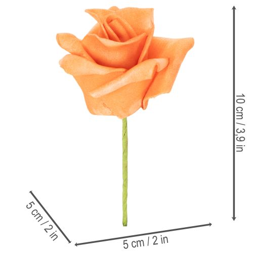 Künstliche Rosen orange 5 cm Blüte einzeln 100 Stück | Floristik24.at