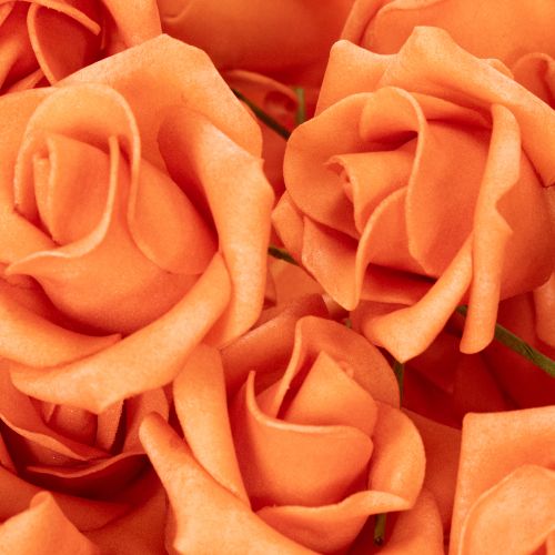 Künstliche Rosen orange 5 cm Blüte einzeln 100 Stück | Floristik24.at
