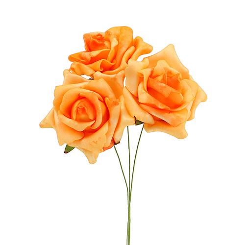 Floristik24 Foamrose Ø6cm Hellorange 27St