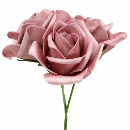 Foam-Rose Ø7,5cm Altrosa 18St