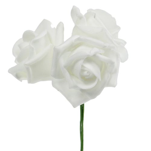 Floristik24 Foamrose Weiß Ø10cm 8 St
