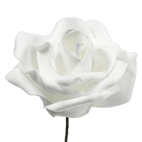 Floristik24 Foamrose Weiß Ø10cm 8 St