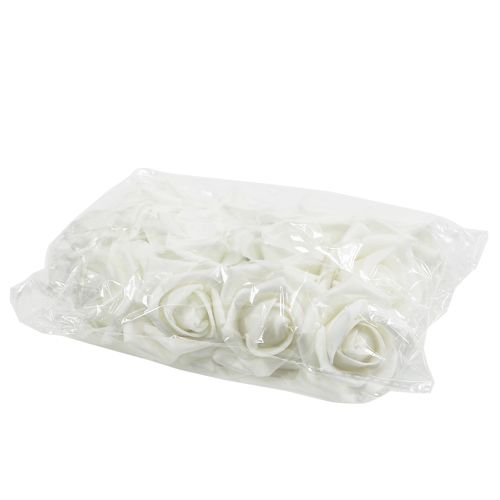 Floristik24 Foamrosen Weiß Ø5cm 12St