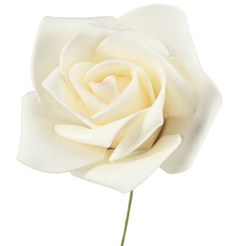 Foamrosen Schaumrosen Vanilla Künstliche Rosen Ø6cm 27 St