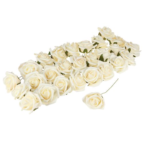 Artikel Foamrosen Schaumrosen Vanilla Künstliche Rosen Ø6cm 27 St