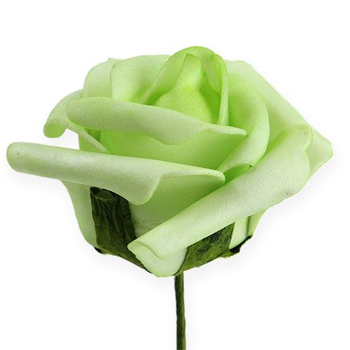 Floristik24 Foam-Rose Ø 8cm Grün 18St