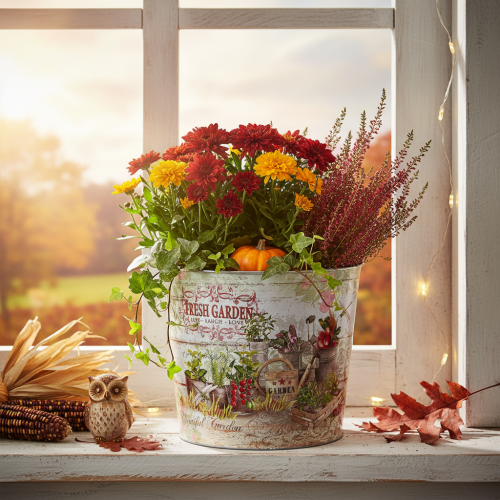 Pflanzkübel Blumenkübel Rund Metall Fresh Garden H21cm | Floristik24.at