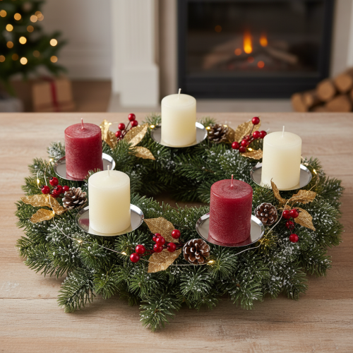 Artikel Kerzenhalter Silber Ø10cm 4St