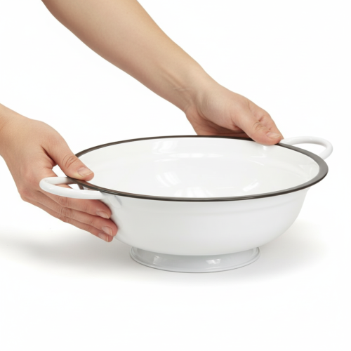 Artikel Deko Schüssel Metall in Weiß Schwarz Vintage Ø20,5cm 3St