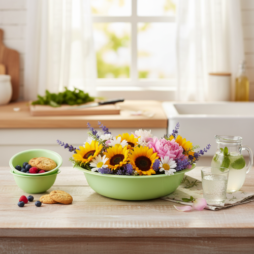 Artikel Dekoschale Metall Emaille Optik Schale Grün Limette 25cm