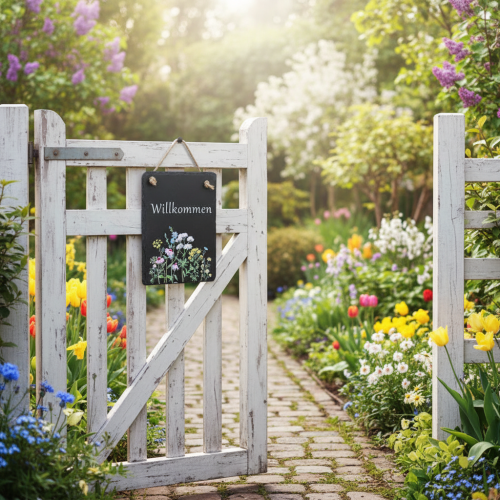 Artikel Willkommensschild Schieferplatte Hängedeko 20x15cm 2er Set