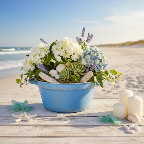 Artikel Dekoschale Übertopf Blau Metall Deko Shabby Ø21cm H10,5cm