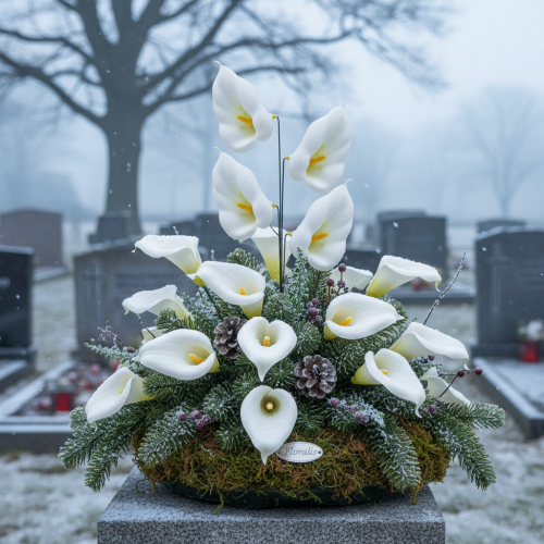 Künstliche mittlere Calla am Draht 37 cm Weiß 50 Stück | Floristik24.at